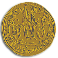 В 1499 году Минск получил привилей на самоуправление по магдебургскому праву. 12 января 1591 года город получил подтвердительный привилей на магдебургское право, где говорилось: "Надаем им герб до печати местское… фикгуру внебовзятьи панны Марыи"