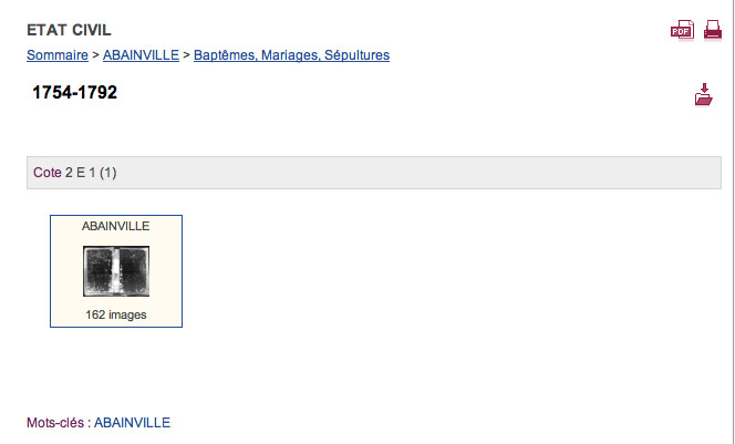 registre paroissiaux et Etat civil