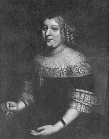 Painting of Marie de Bourbon, Dowager Princess of Carignano in circa 1650 by an unknown artist.png