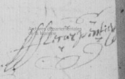 Signature à l'inhumation de son père.