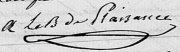 Signature le 9 mai 1848 pour la naissance de sa petite-fille