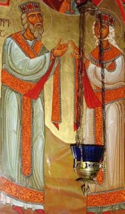 Le roi Mirvan ou Mirian III d’Ibérie et sa femme