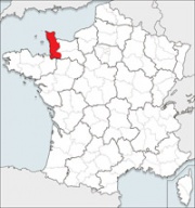 Map showing Manche department in France. (I was born here ;-)