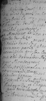 Bénediction de la chapelle de Monsieur le comte de Suze, 16 mars 1735