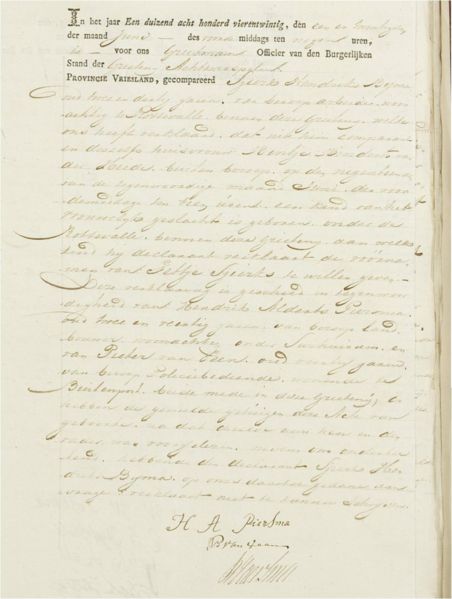 Bestand:Geboorteakte Fettje Sjierks Bijma.JPG