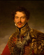 Портрет офицера Лейб-Гвардейского Гусарского полка П.П. Лачинова 1814, Холст, Масло