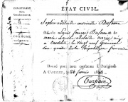 Acte de naissance, copie ancienne.