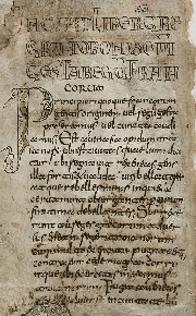 Première page de l'Historia Francorum de la Biblioteca Apostolica Vaticana