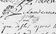 Signature de David Joüa en 1701.