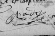 Signature d'André Adam, témoin au mariage de sa sœur.