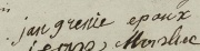 Signature de Jean Grenié sur l'acte de son mariage avec Marie Andrat, le 4 janvier 1817.