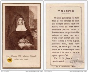 image pieuse représentant Marie Madeleine Postel, avec incrustation d'un éclat de bois de son cercueil