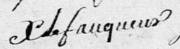 Signature au Mariage de Christophe le Fauqueur à Théville en 1782