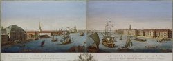 Vue de la Neva entre le Palais d'Hiver et l'Académie des Sciences.