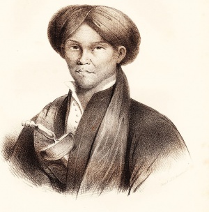 Pangeran Diponegoro waktu muda (Lukisan H.M Lange tahun 1847), Sumber : [4]