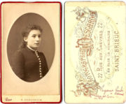 Portrait photo en 1891, recto et verso.