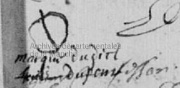 Marque lors de l'inhumation de sa fille Agnès (1670)