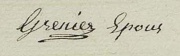 Signature de Jean Grenier sur l'acte de son mariage avec Marguerite Aler, le 5 juillet 1832.