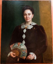 Portrait de Marie Magdelaine Mollier, seconde épouse d'Hippolyte Bonal, en 1904.