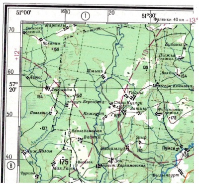 Карта генштаба костромской области