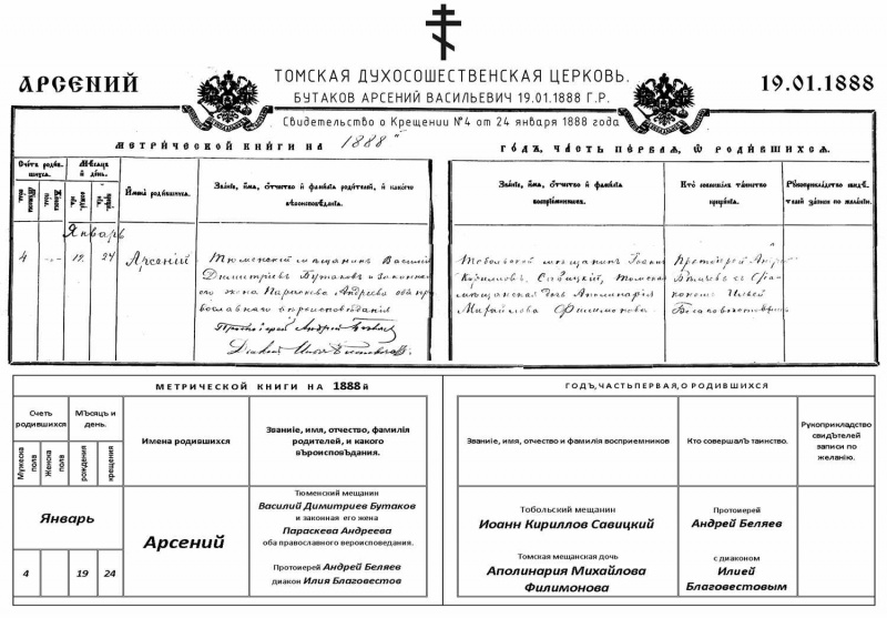 Изображение:1888 Бутаков Арсений рождение.jpg
