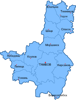 Карта административного деления Тамбовской губернии